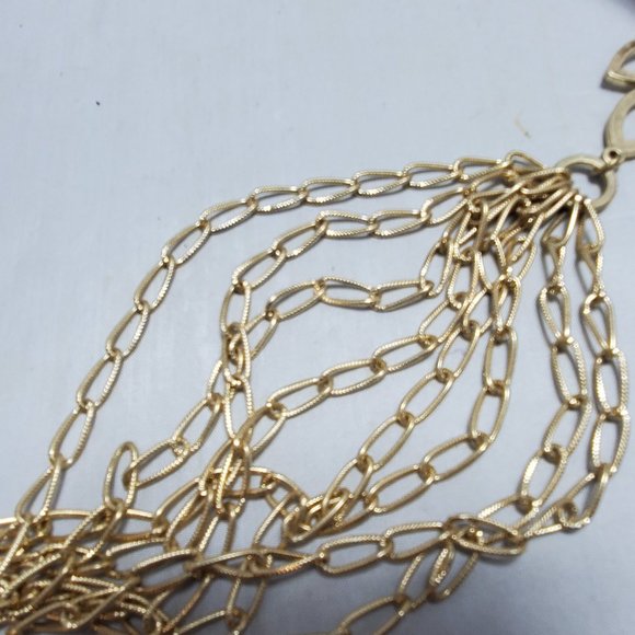 BKE imitation leather camel brown necklace with 8 gold strand links - Picture 7 of 7